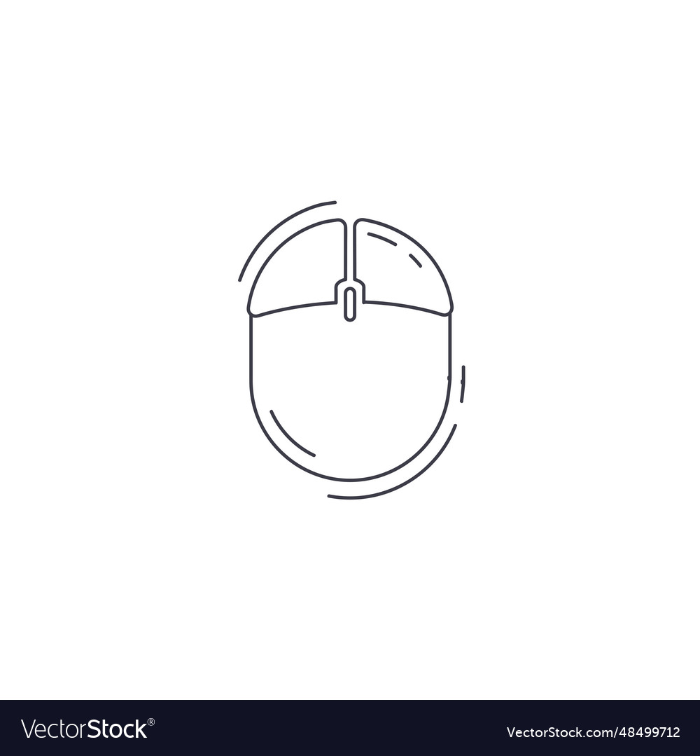 Computer mouse line icon thin vector image Computer mouse line icon thin