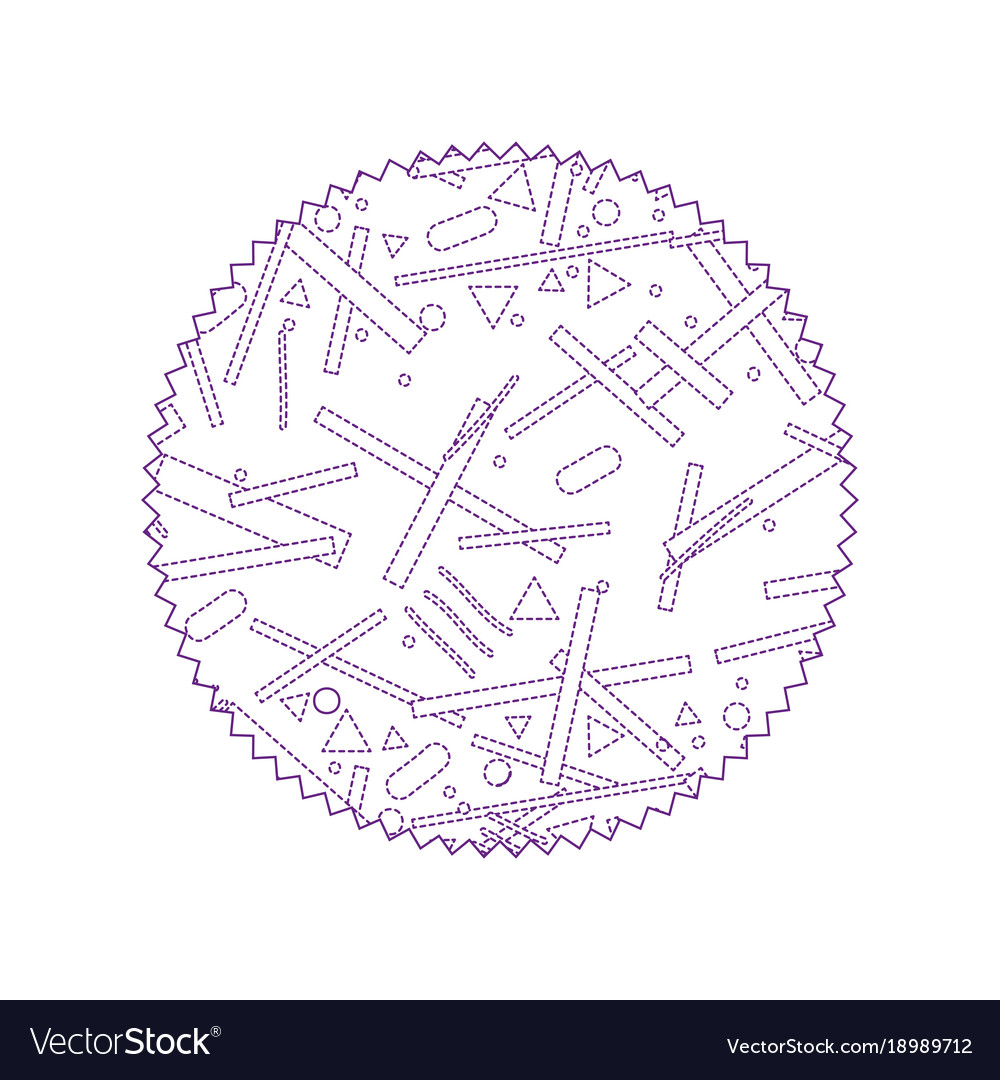 Dotted shape circle with abstract graphic style