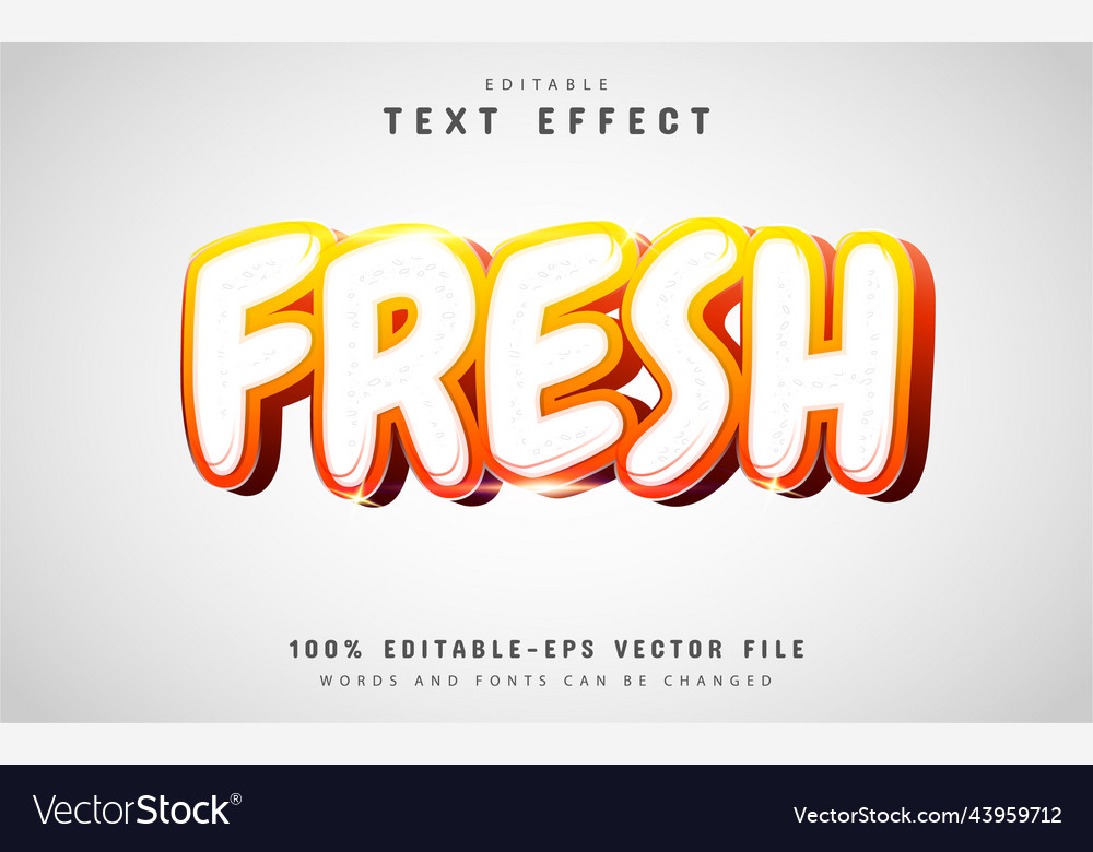 Fresh text effect with orange gradient vector image Fresh text effect with orange gradient