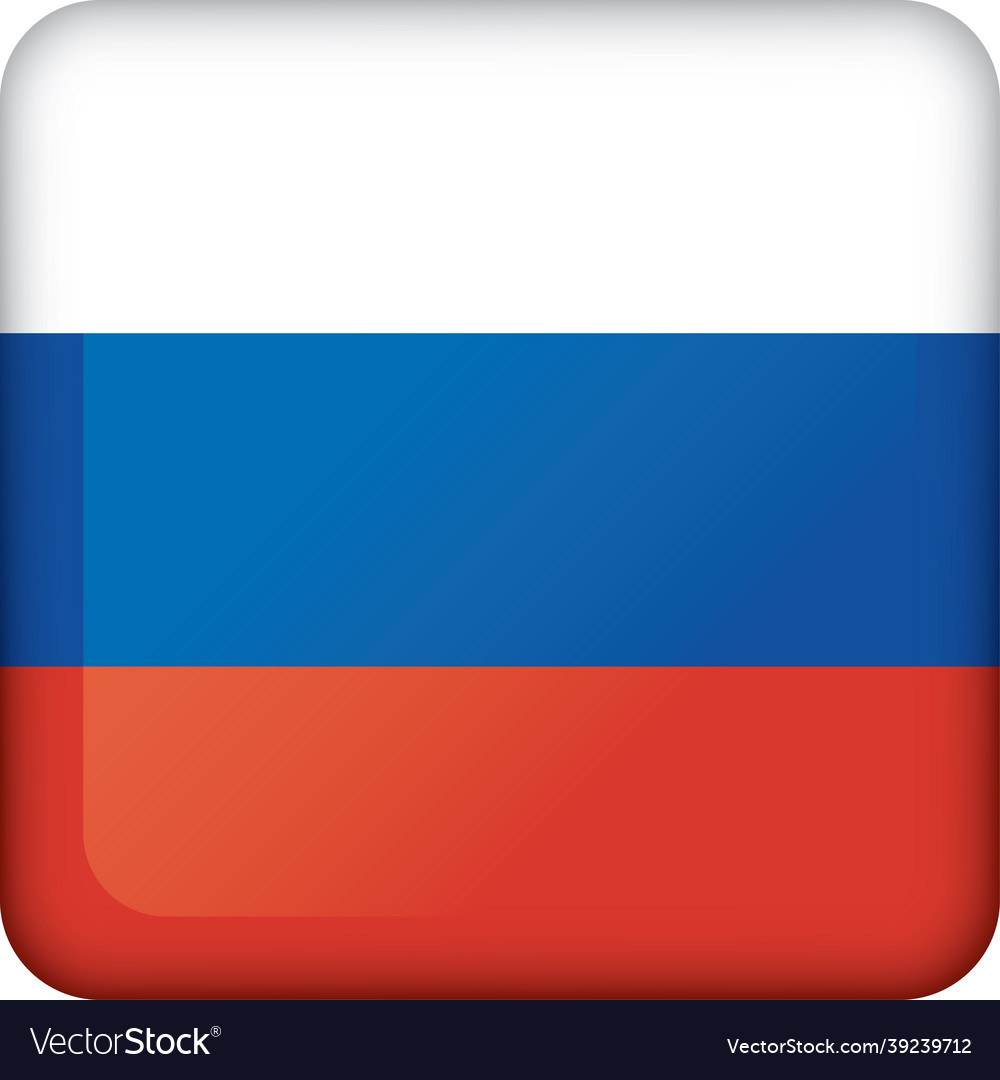 Icon representing square button flag of russia vector image Icon representing square button flag of russia
