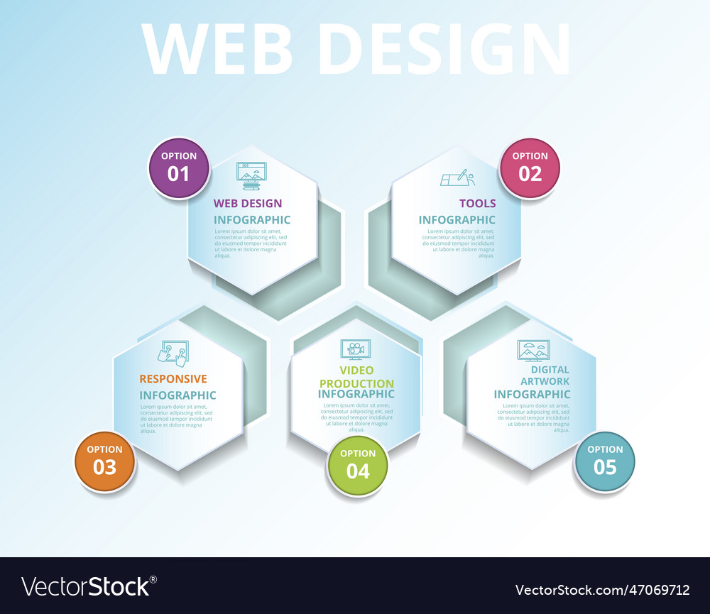 Infografische Webdesign-Template-Symbole