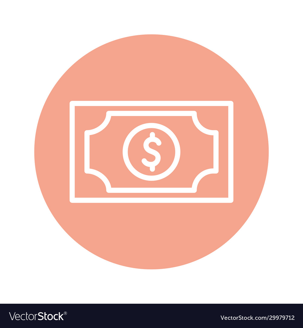 Isolated bill line and block style icon