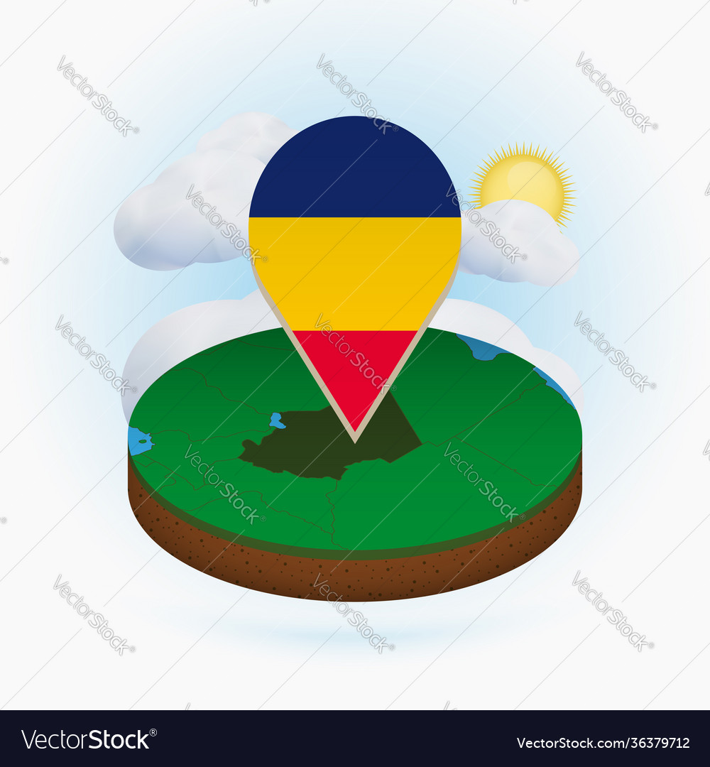 Isometric round map chad and point marker