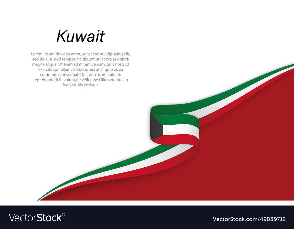Kuwait Flag with Copy Space