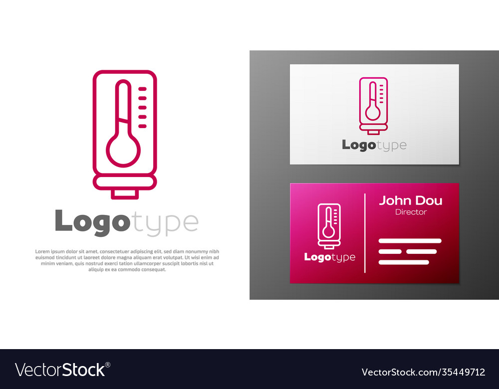 Logotyp Linie Meteorologie Thermometer Messung