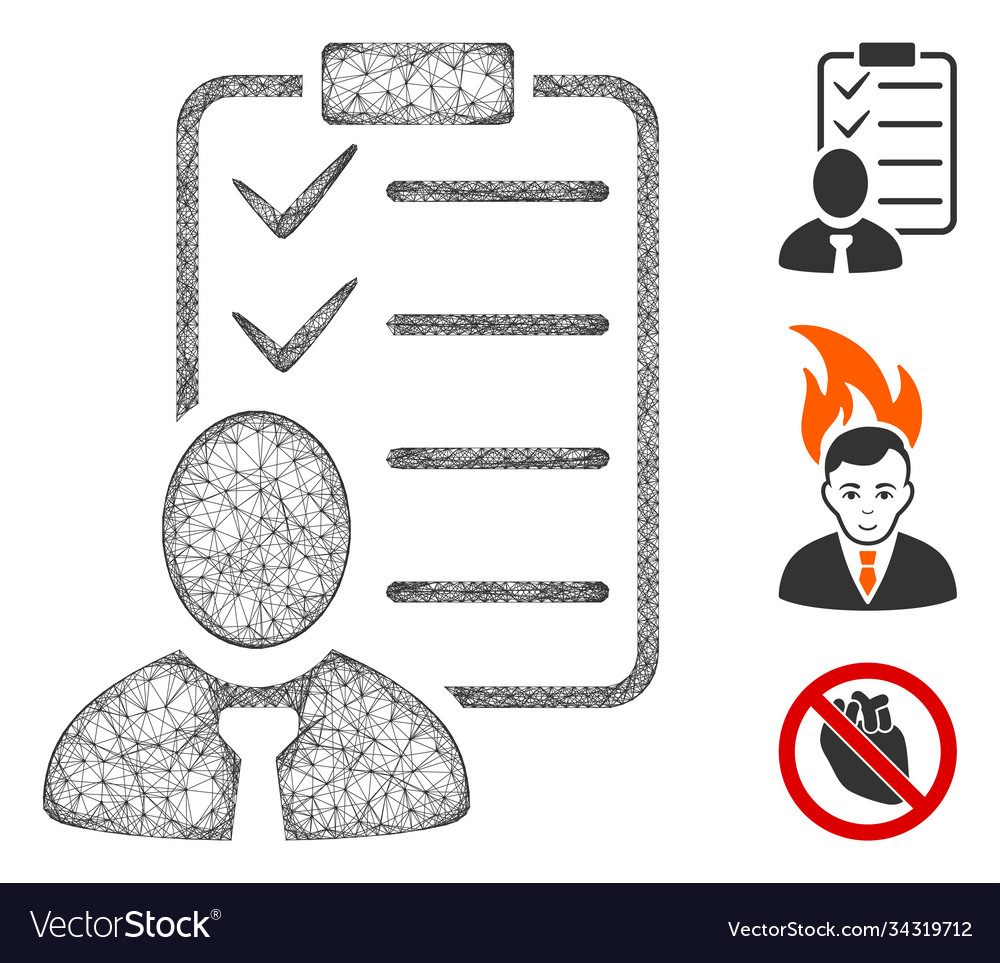 Manager check list polygonal web mesh vector image Manager check list polygonal web mesh