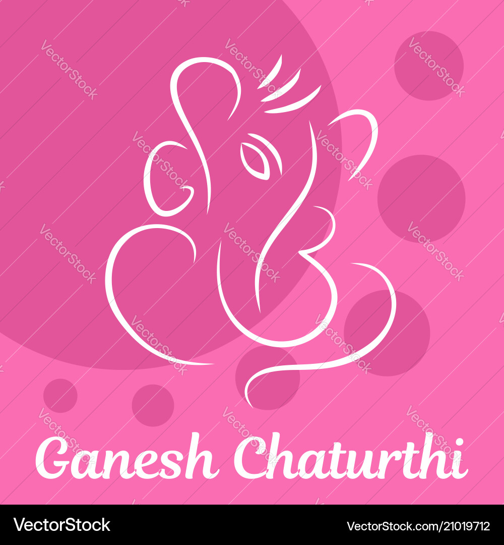 Pink Ganesh Chaturthi Background Flat Style Vector Image