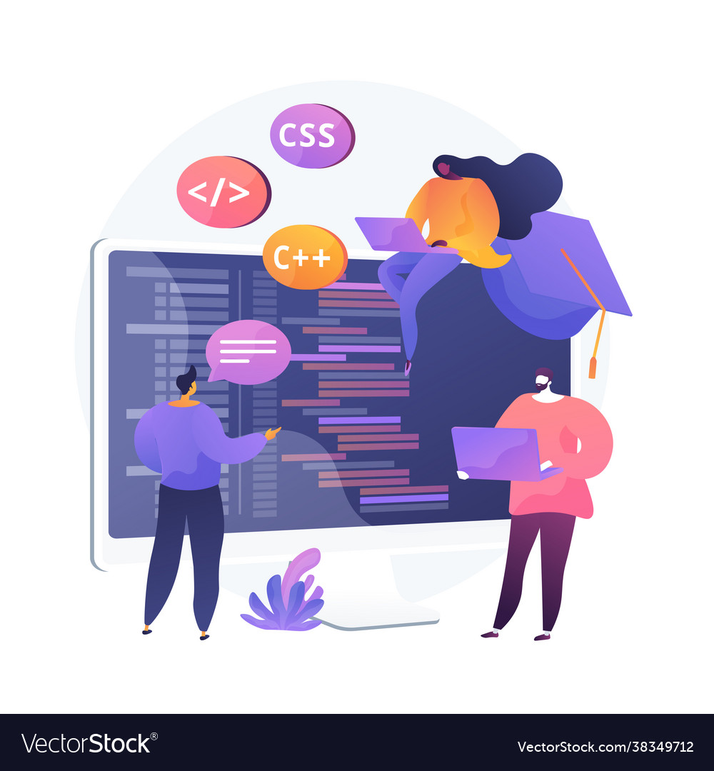 Programmiersprachen Lernkonzept Metapher Vector Image Programmiersprachen Lernkonzept Metapher
