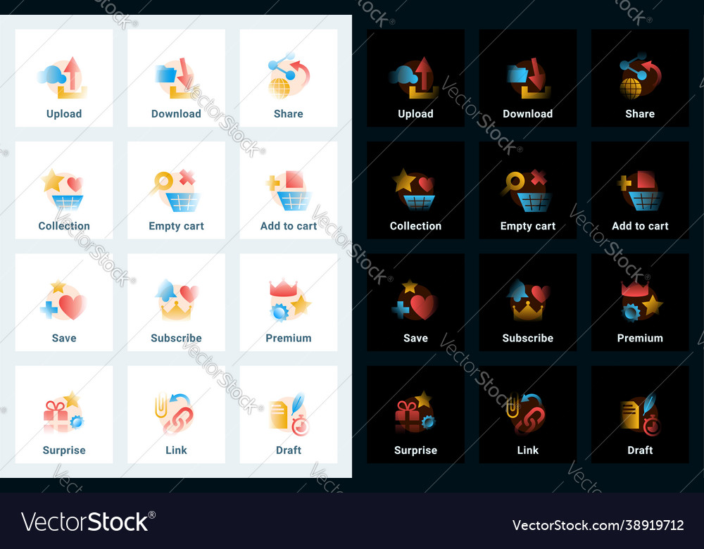 Set icons in gradient style editable