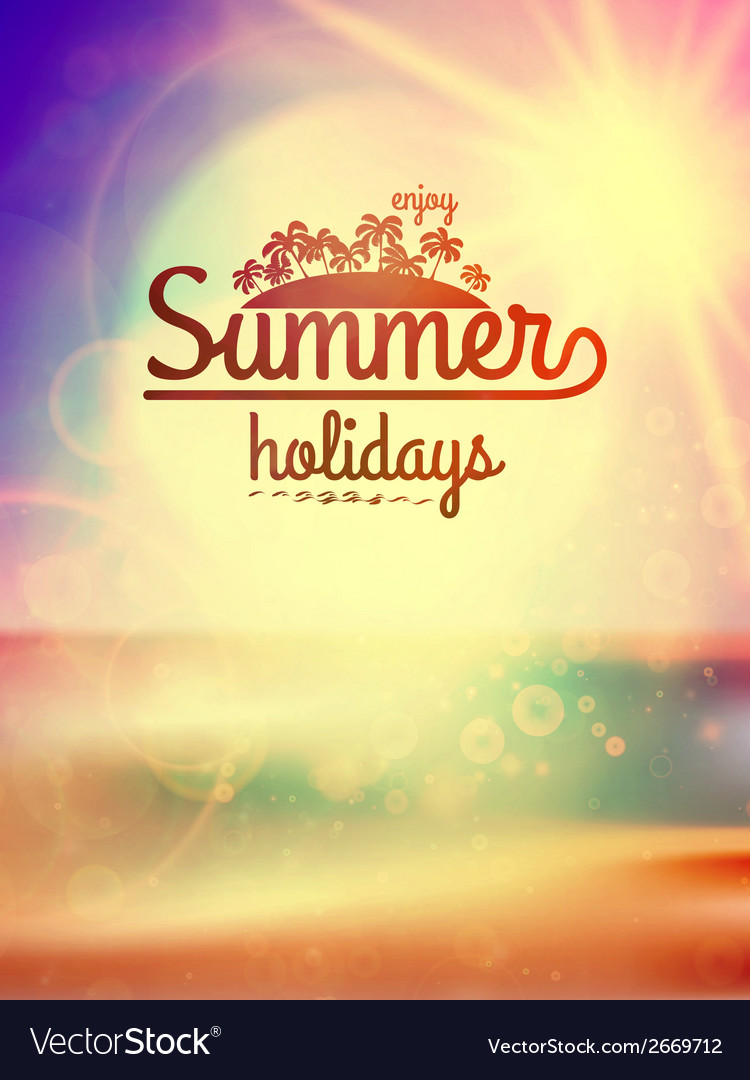 Summer holidays typography background Royalty Free Vector