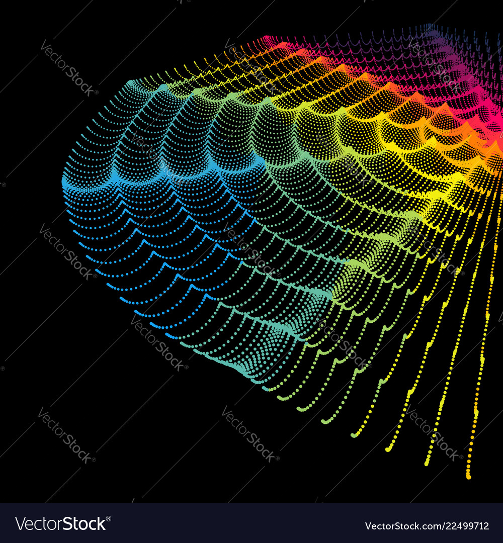 Wavy grid background 3d abstract