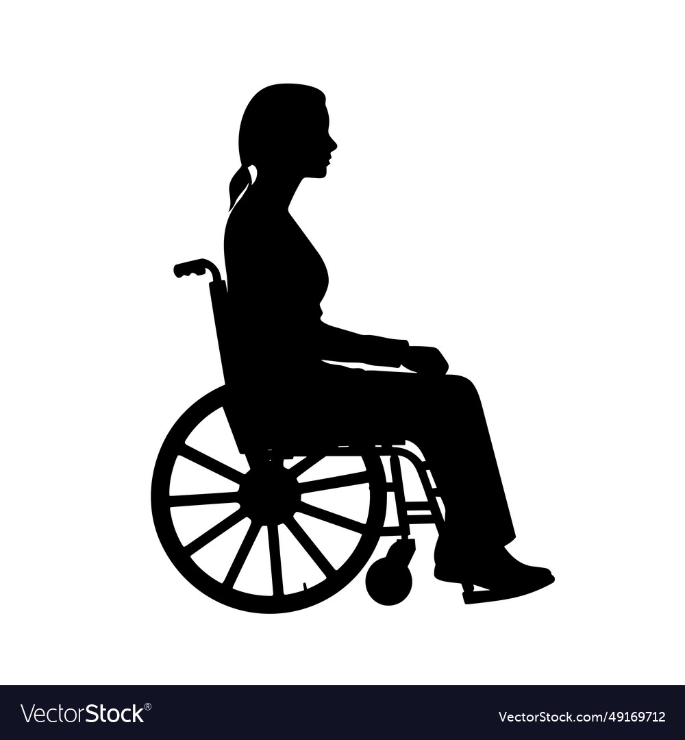 Woman on a wheelchair black icon white