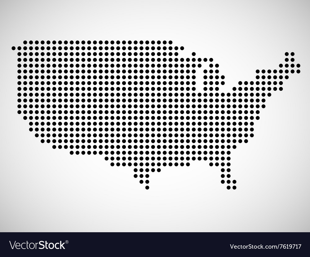 Abstract map of usa from round dots