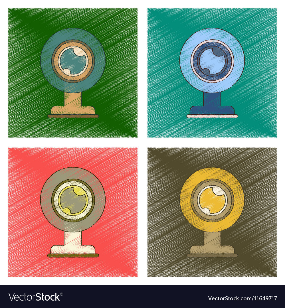 Assembly flat shading style icon computer webcam