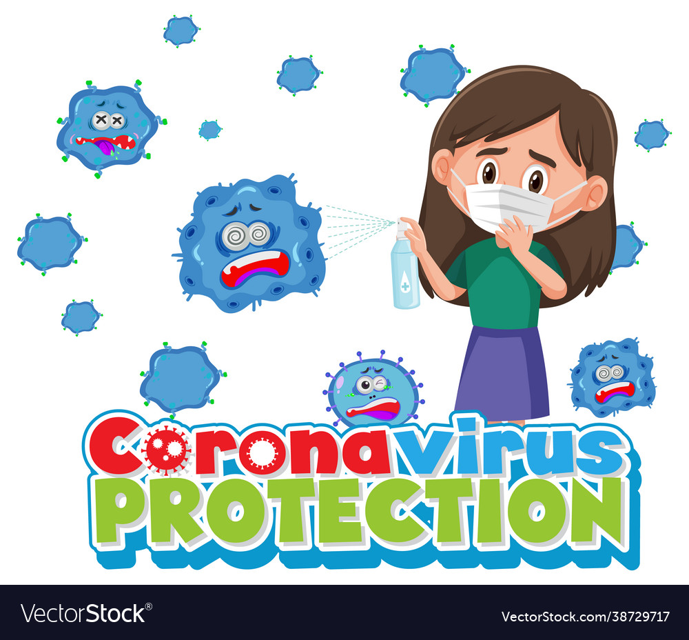 Coronavirus protection banner with cartoon Vector Image