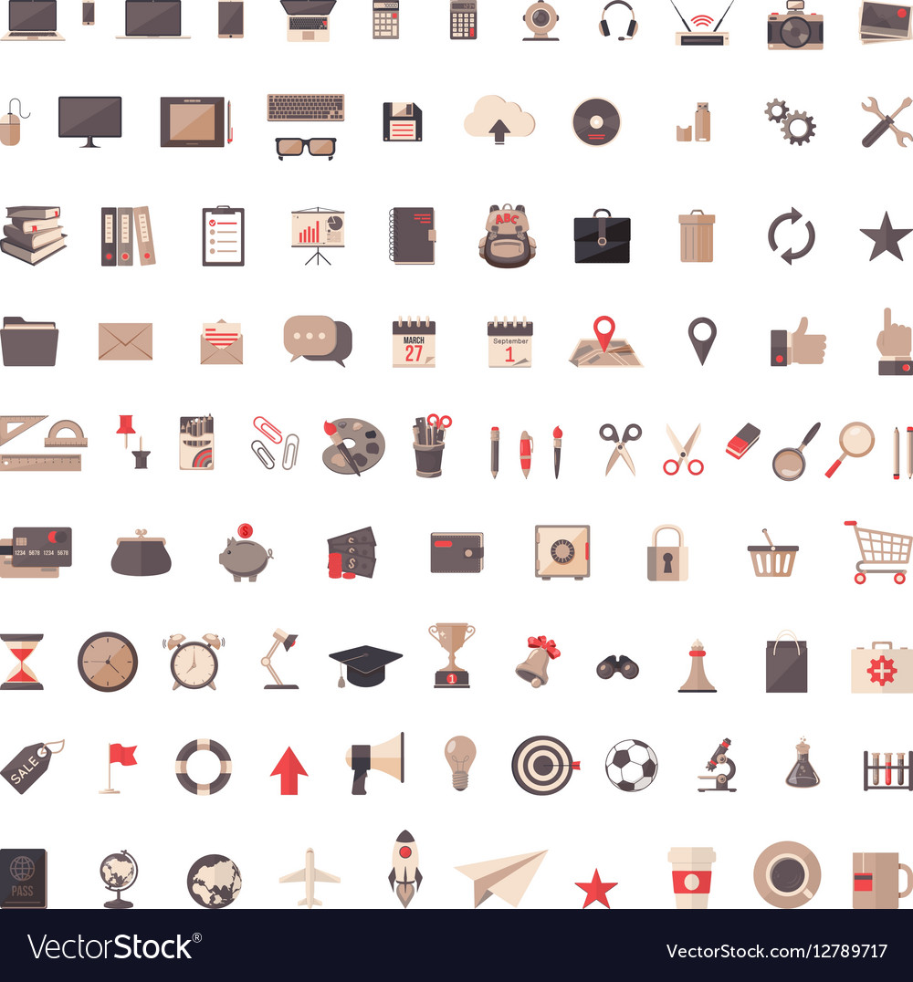 Flat icons set