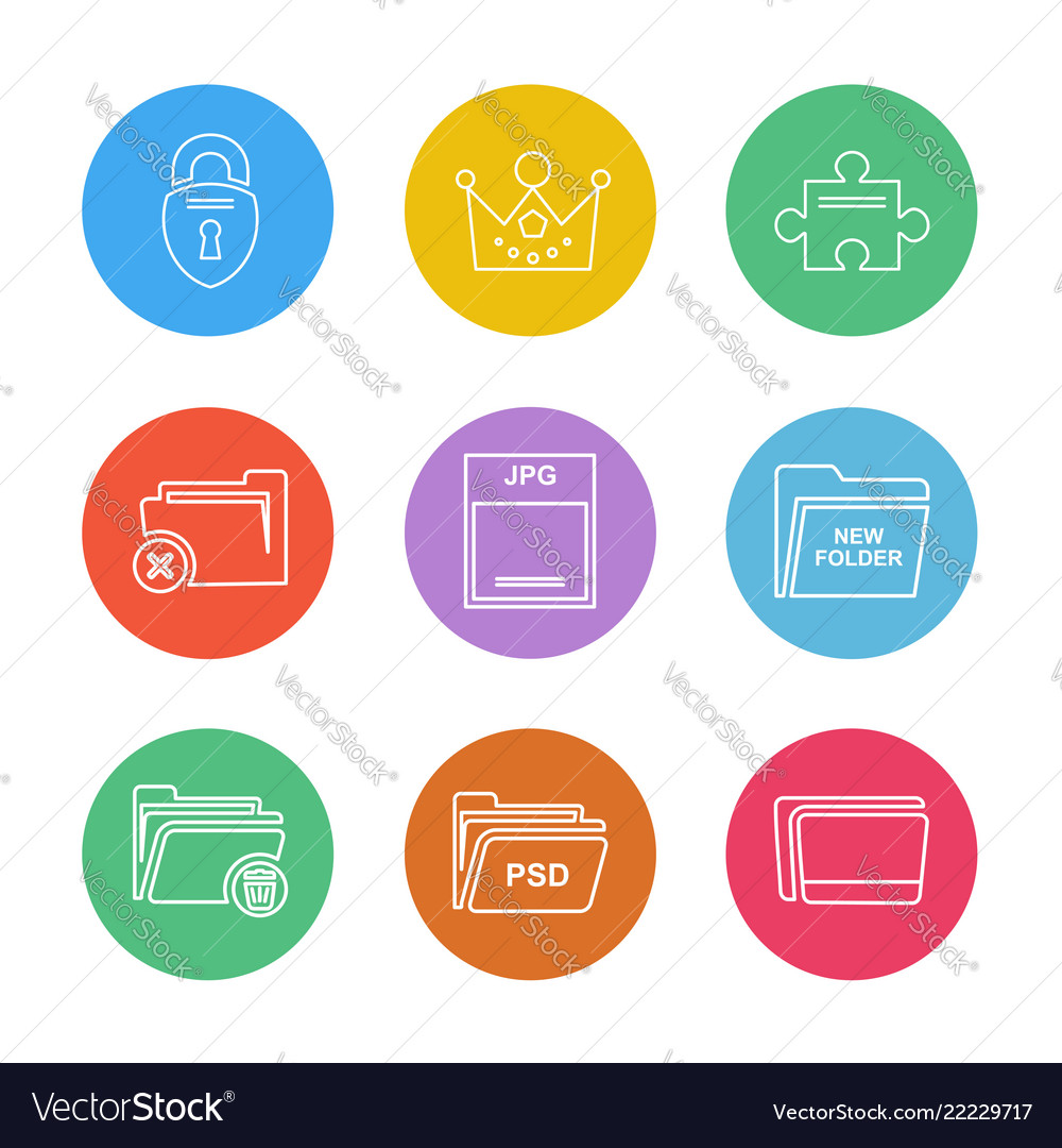 Folder files directory search code eps icons