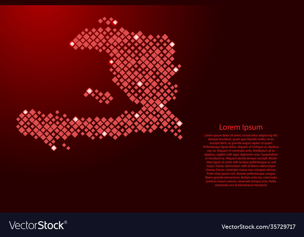 Haiti map from red pattern rhombuses different