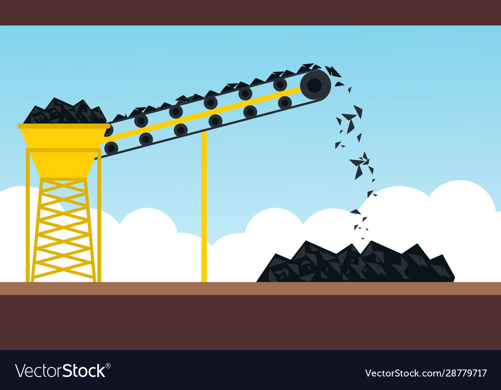 Mining industry flat composition with coal loading
