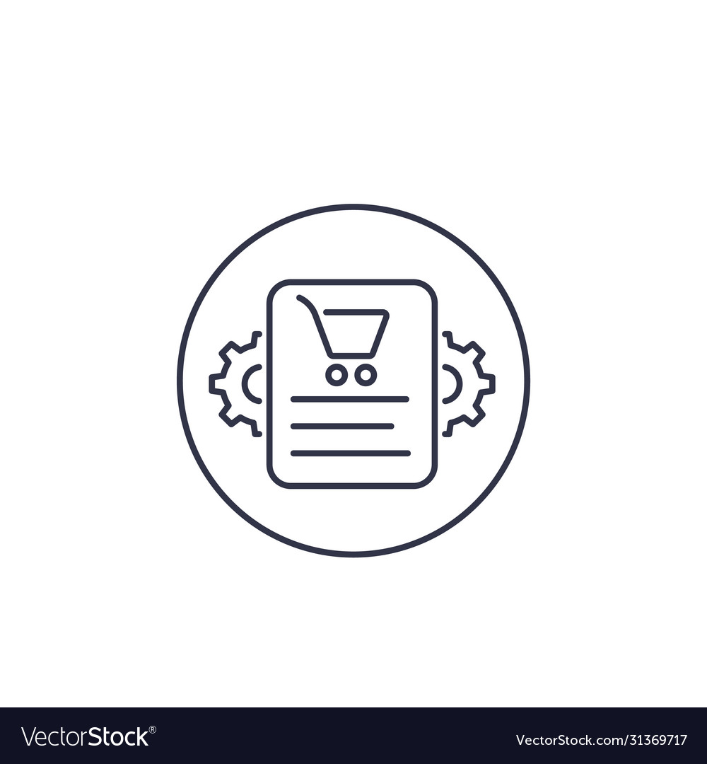 Order processing icon line
