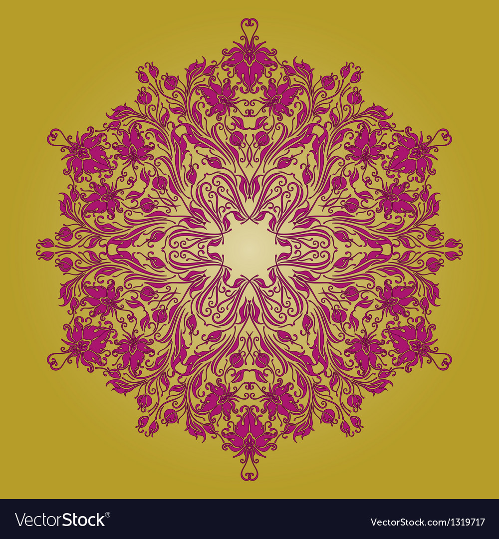 Ornamental round lace pattern circle background