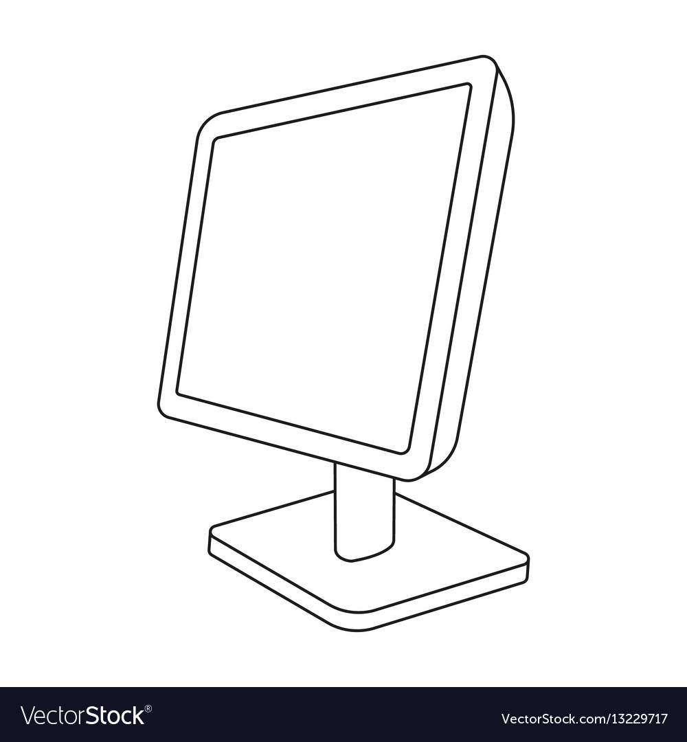 Outline Computer Monitor Icon