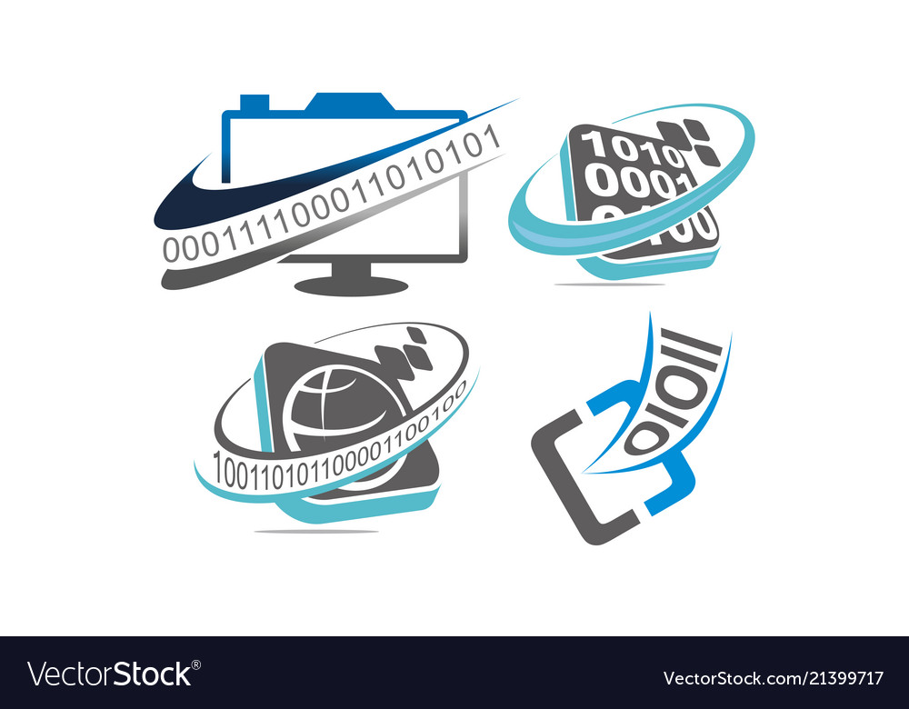 Programming code global set vector image Programming code global set
