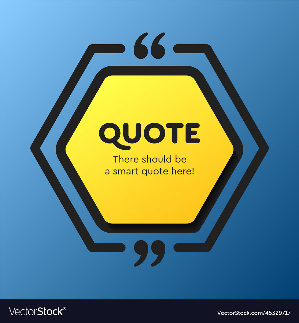 Quote frame blank text hexagon boxes message