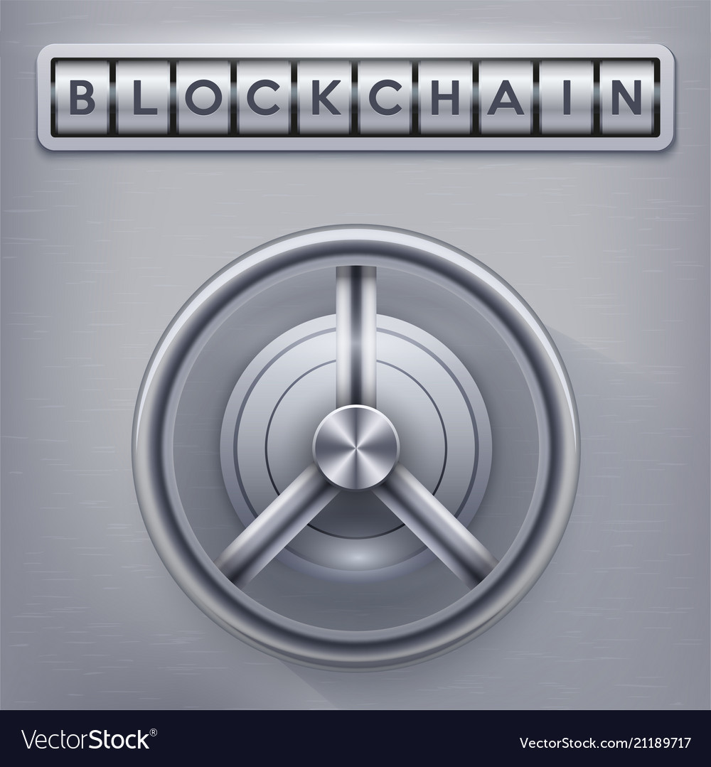 Safe with blockchain lock Vector Image Safe with blockchain lock