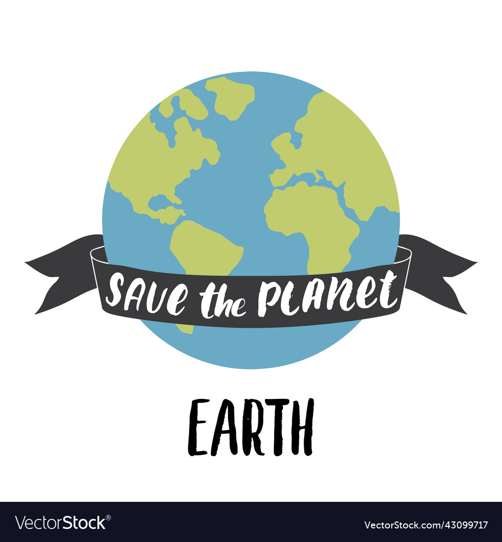 Save the planet card design environment Royalty Free Vector