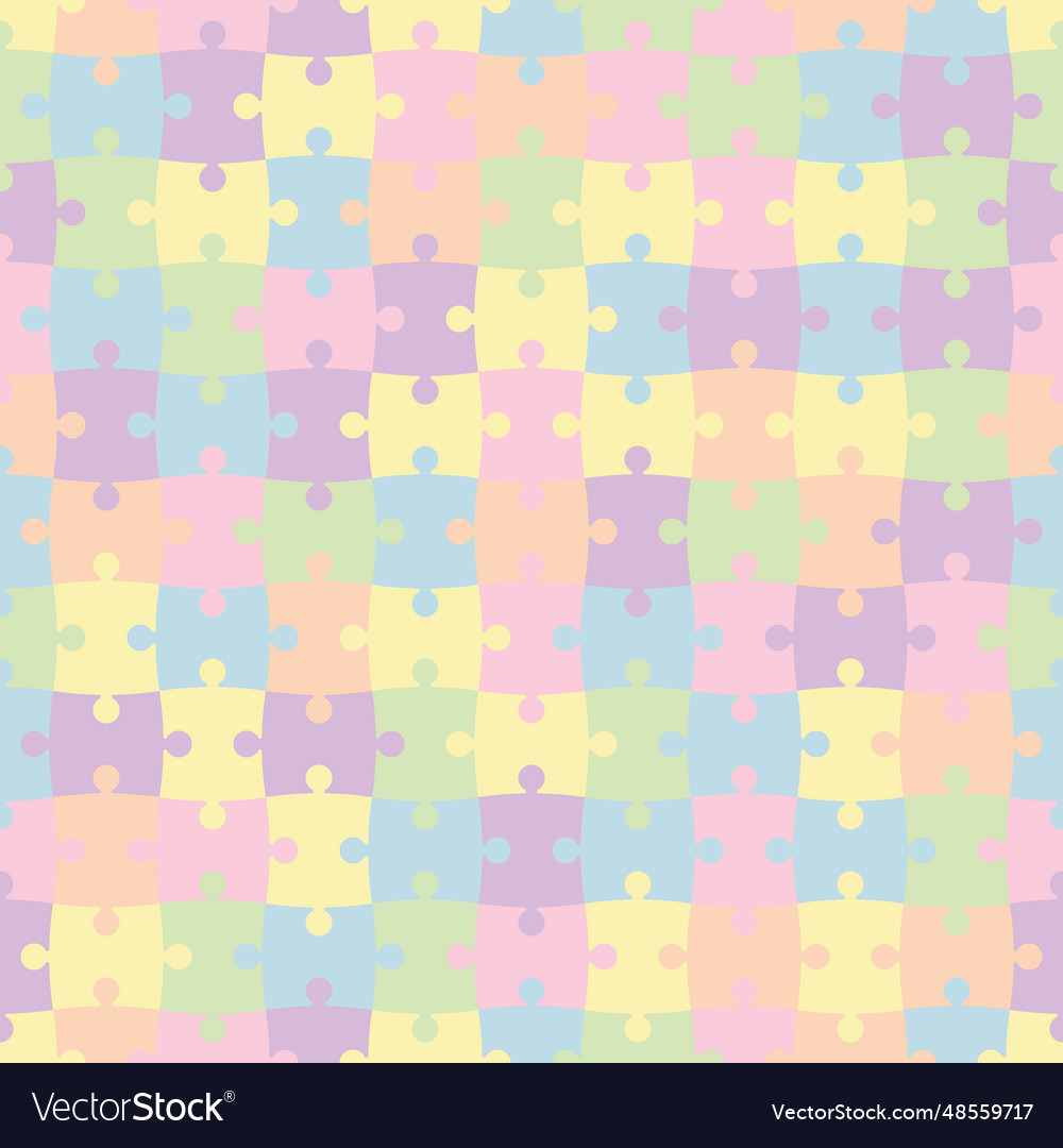 Seamless colorful puzzle grid pattern