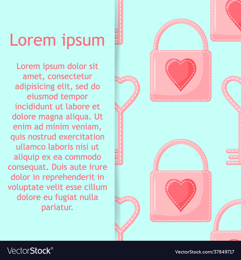 Seamless pattern from padlock key with heart Vector Image Seamless pattern from padlock key with heart