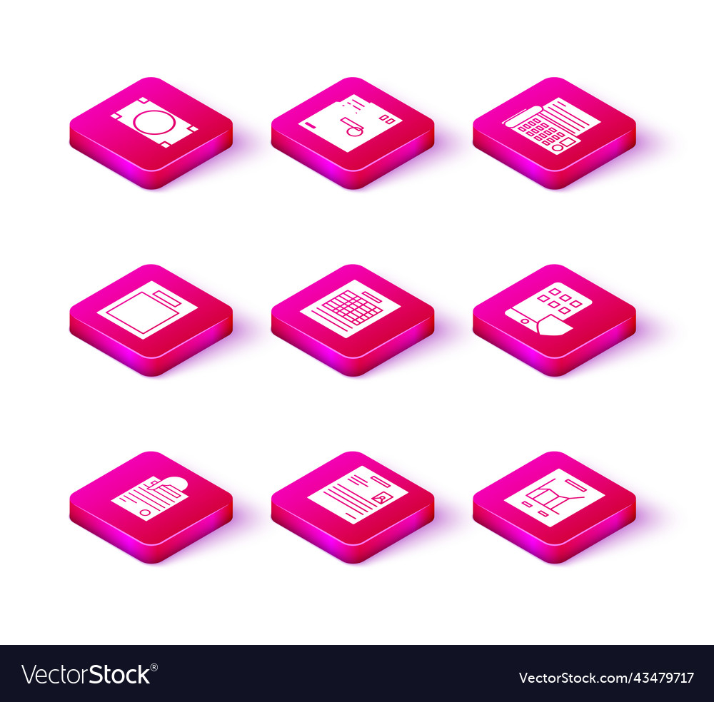 Set file document and paper clip personal empty vector image Set file document and paper clip personal empty