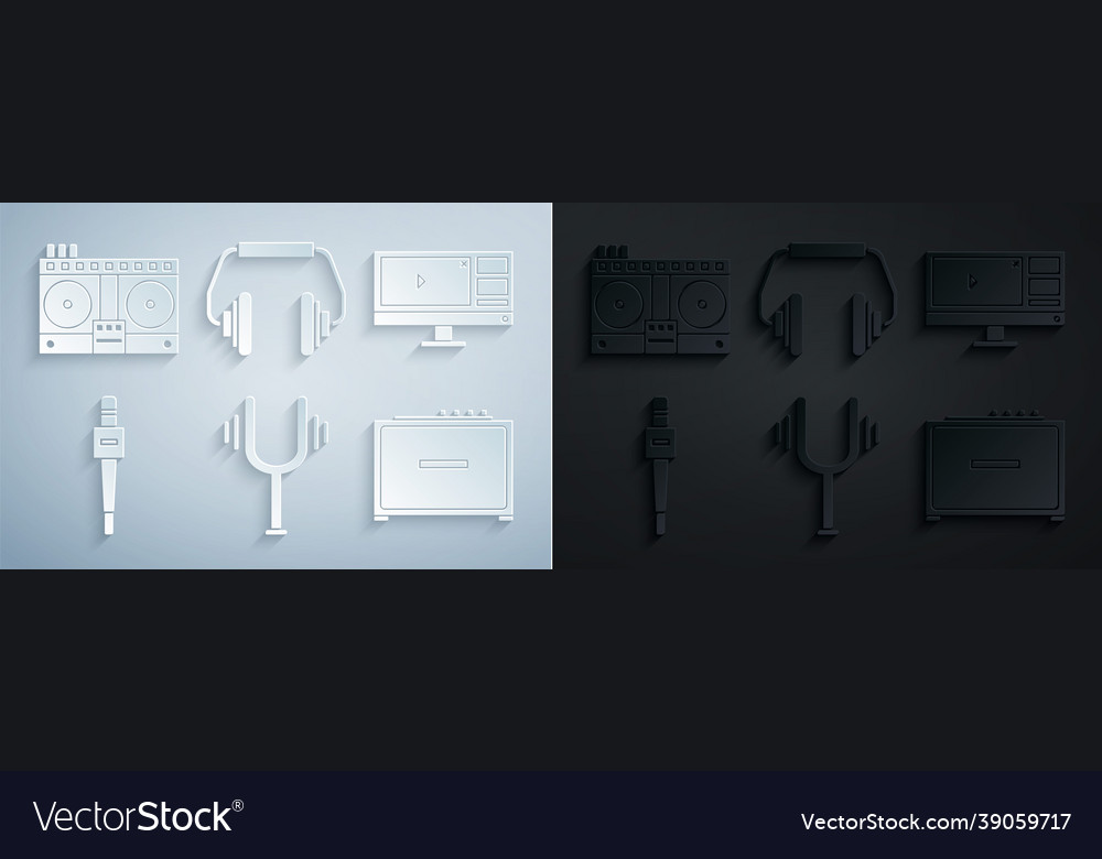 Set musical tuning fork video recorder editor