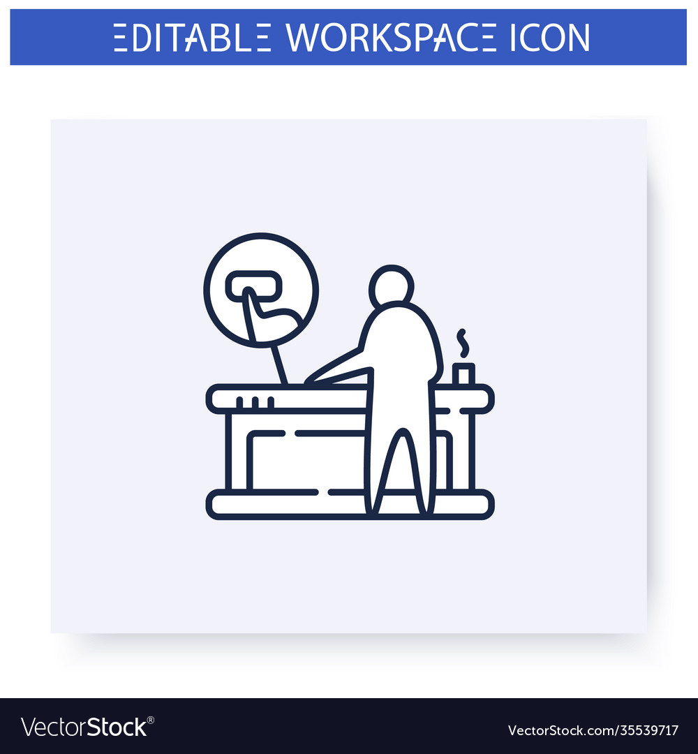 Smart table line icon editable vector image Smart table line icon editable