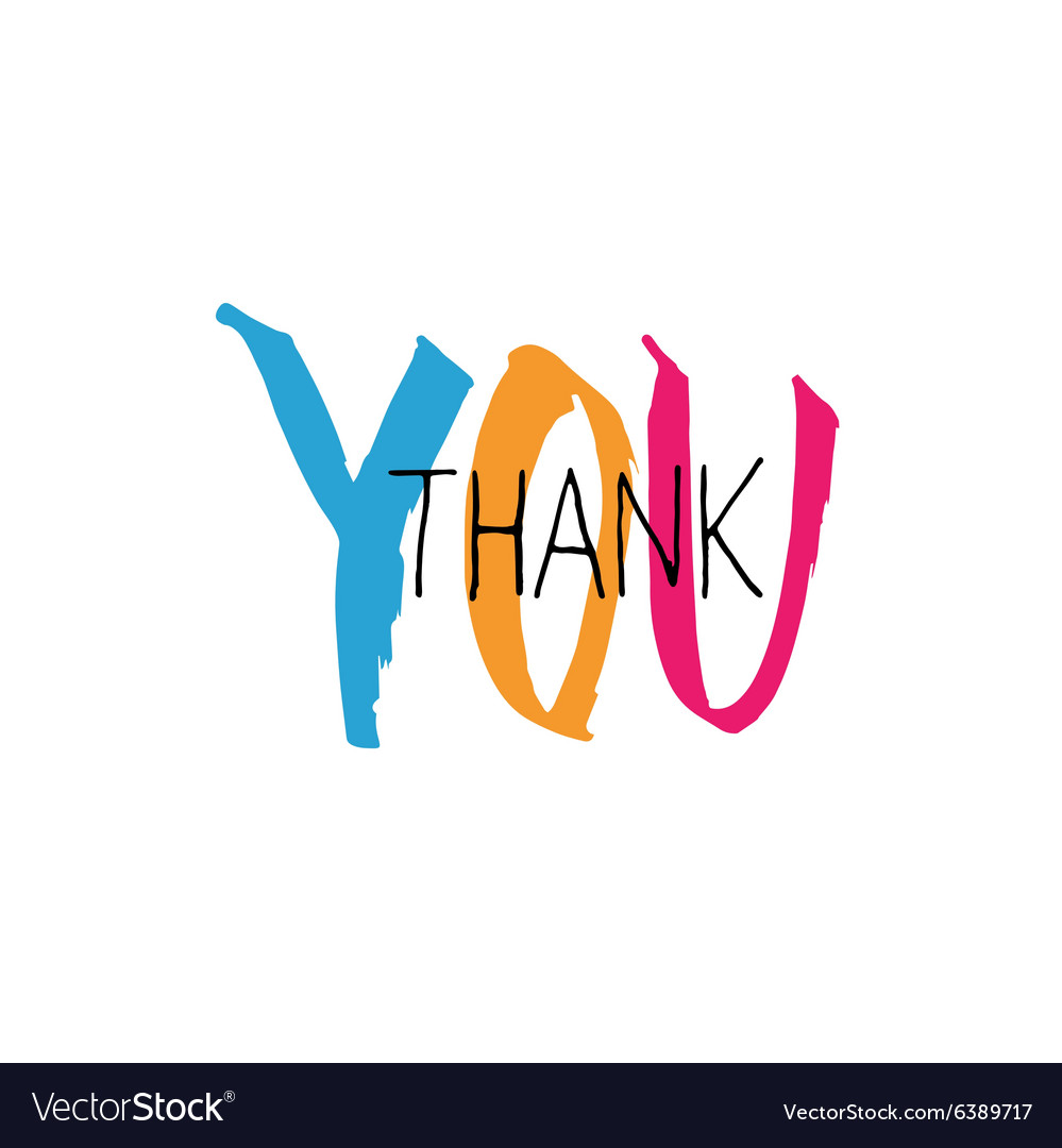 Thank you lettering colorful Royalty Free Vector Image