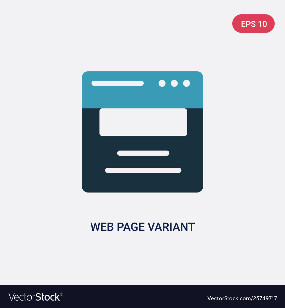 Two color web page variant icon from concept