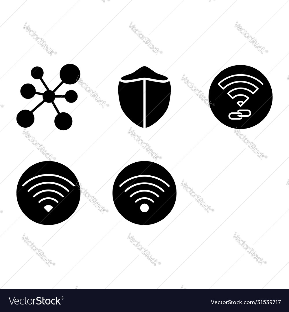 User interface outline icon set include signal vector image User interface outline icon set include signal