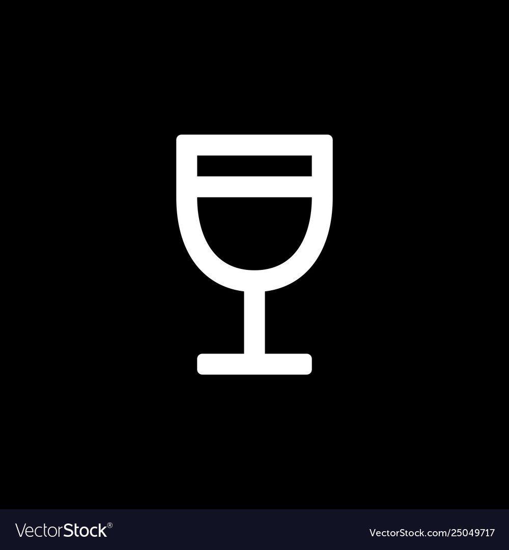 Wineglass icon for simple flat style ui design