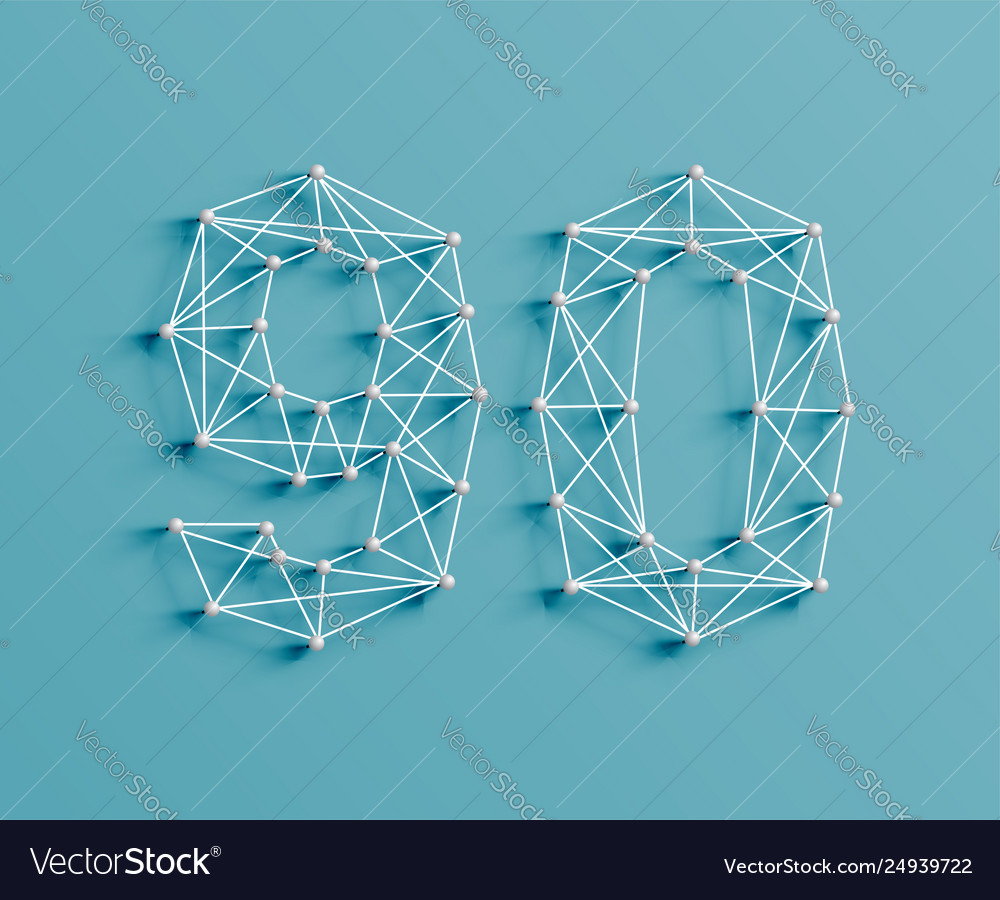 A number made pins and lines 3d realistic vector image A number made pins and lines 3d realistic