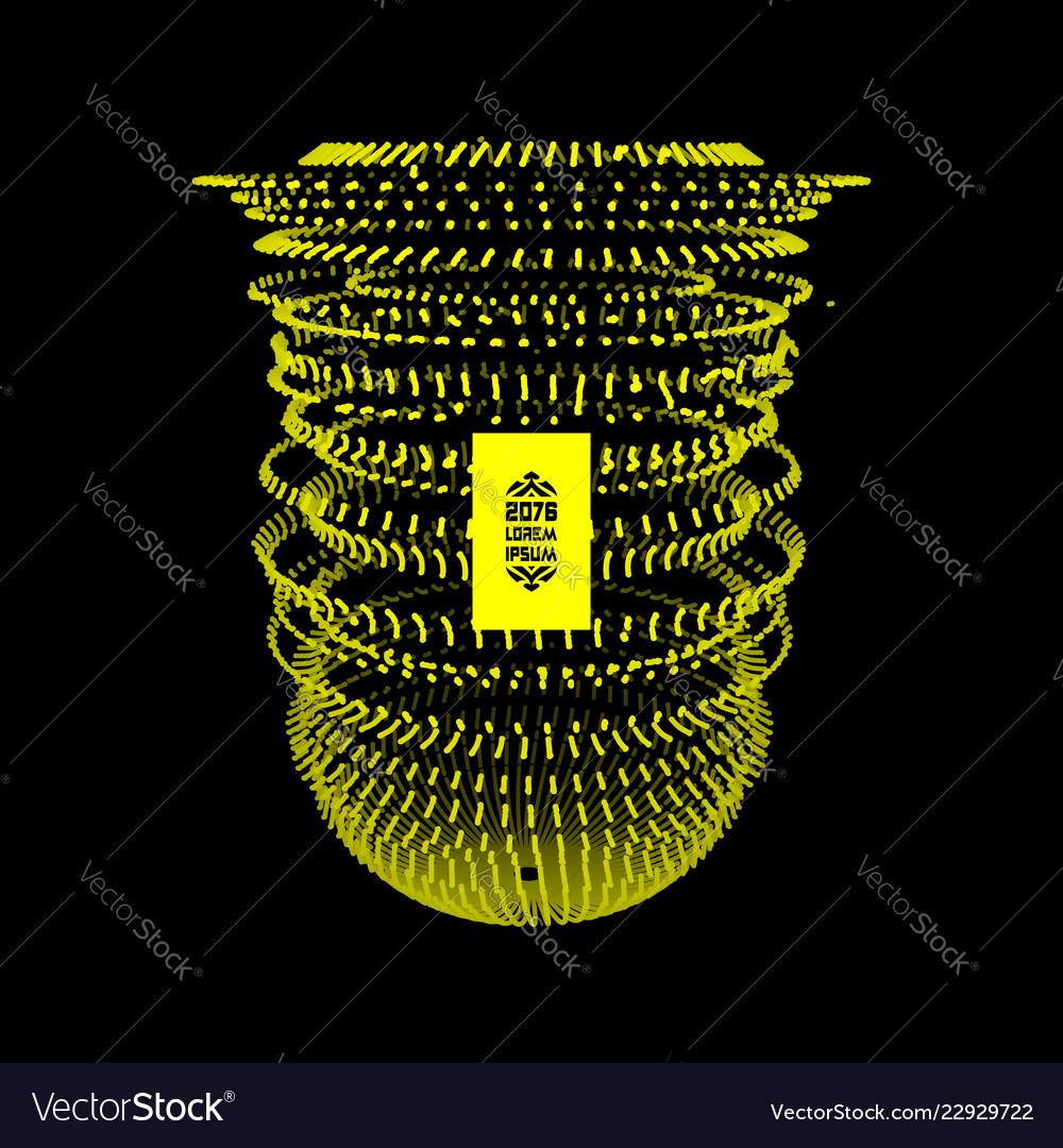 Array with dynamic particles 3d technology style vector image Array with dynamic particles 3d technology style