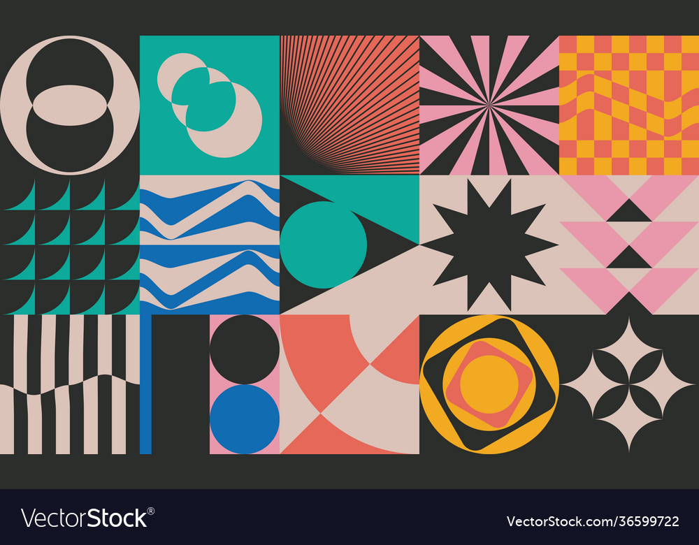 Brutalism design abstract pattern vector image Brutalism design abstract pattern