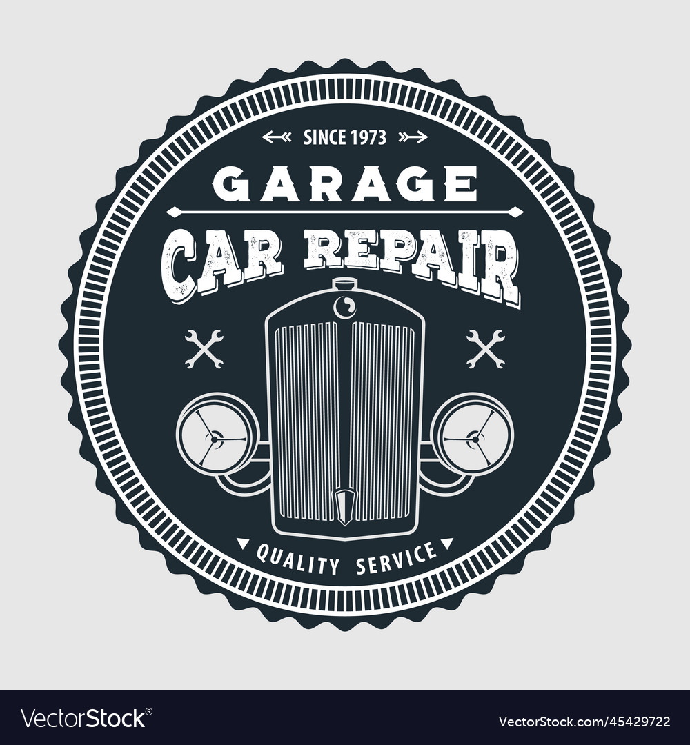 Car repair service vintage logo design concept Vector Image