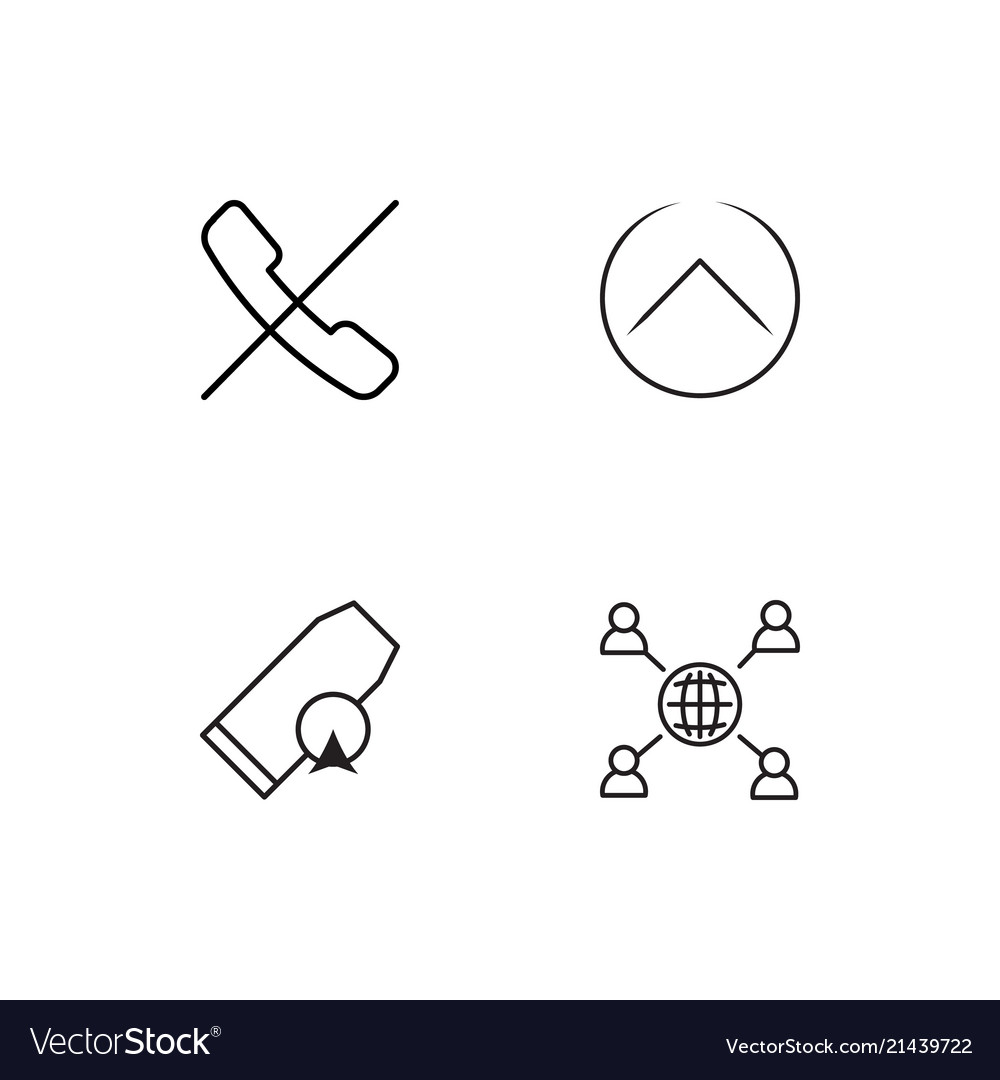 Communication linear icons set simple outline