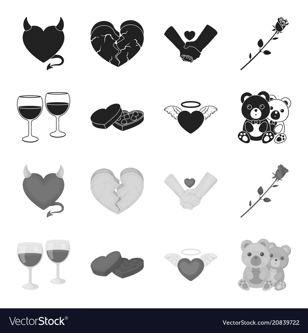 Glasses With Wine Chocolate Hearts Bears Vector Image