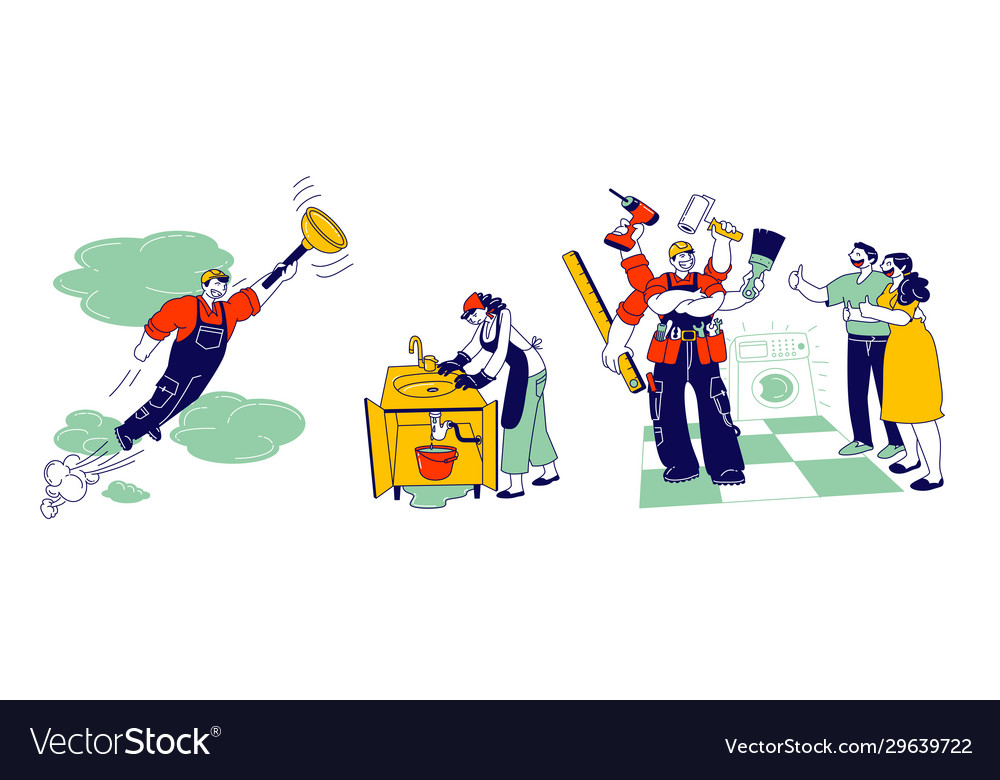 Handyman in overalls with instruments vector image Handyman in overalls with instruments