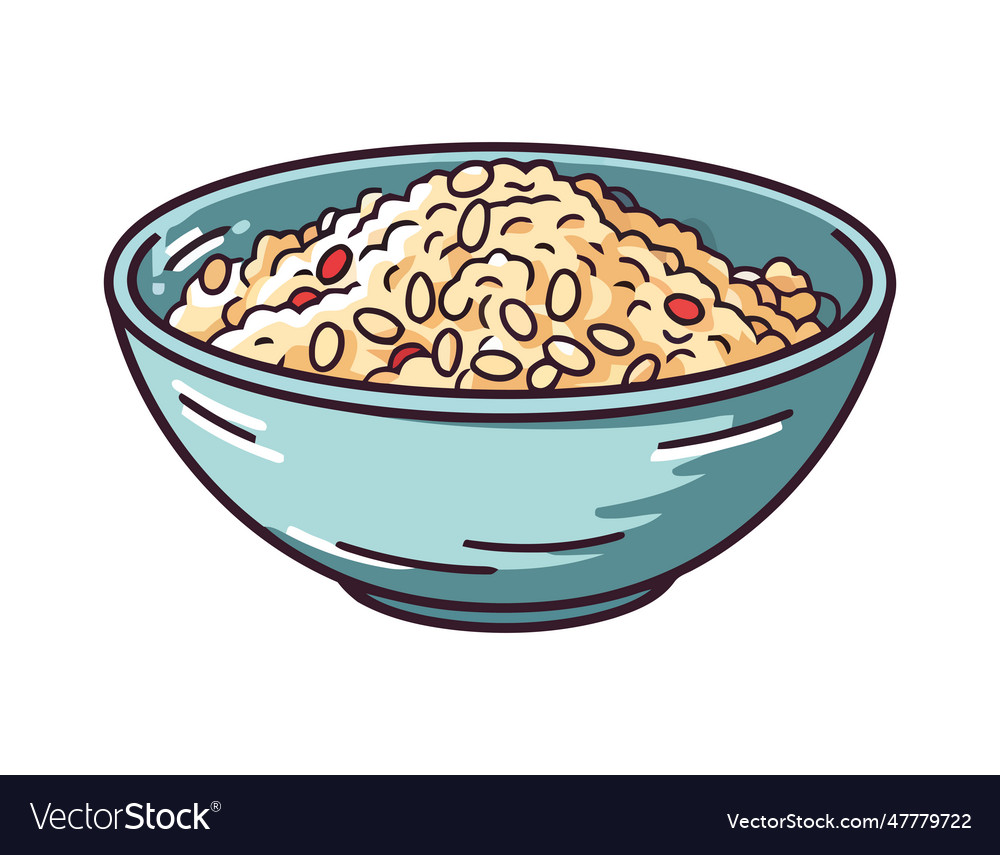 Healthy meal in yellow bowl gourmet snack Vector Image