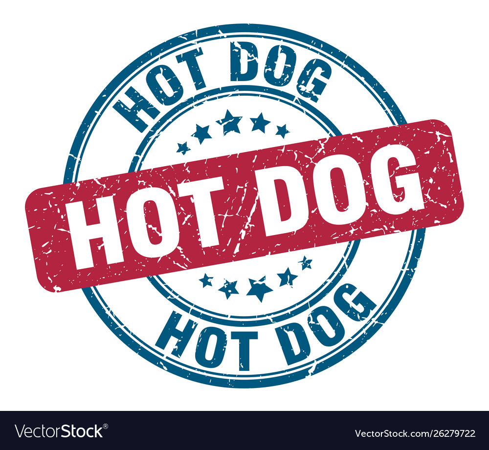 Hot dog stamp round grunge sign