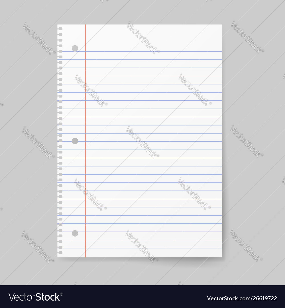 Isolated Notebook Paper with Lines