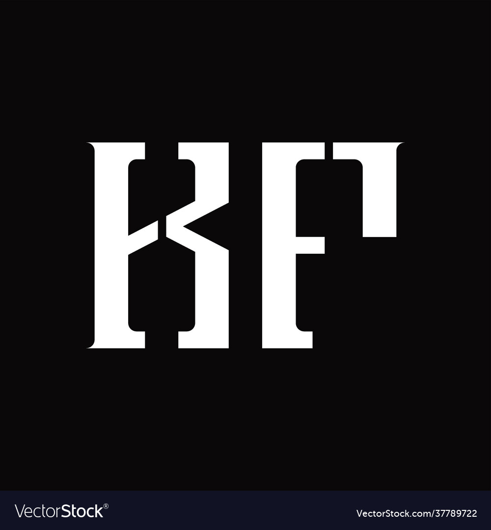 Kf logo monogram with middle slice design template